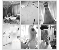 Ashley Carol Appliques V-neck Tulle Wedding Dresses Long Sleeve Court Train Bridal Dress Backless Wedding Gowns Vestido De Noiva