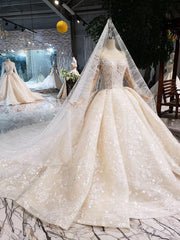 LS20479 Simple vintage Wedding Dress with wedding veil full sleeve button back o neck champagne bridal lace dress wedding gown