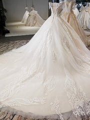 AOLANES 2018 Champagne Lace Sleeveless Bridal Gowns Long Train Lace Up Ball Gown Vintage Wedding Dresses Vestido De Noiva
