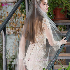 Waulizane Chic Organza Bridal Gowns Exquisite Embroidery Appliques O-Neck 2 In 1 Detachable Train Wedding Dress Customize Made