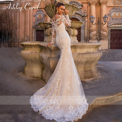 Ashley Carol Sexy Sweetheart Long Sleeve Mermaid Wedding Dress 2019 Detachable Train 2 In 1 Wedding Gowns Vestido De Noiva