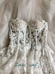 Beach Boho Wedding Dresses 2019 Beaded Crystal Lace Vestido de Novia Longo gelinlik vestido casamento robe de mariee