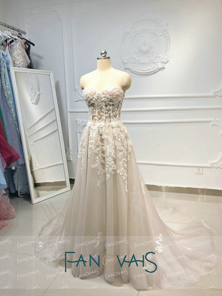 Beach Boho Wedding Dresses 2019 Beaded Crystal Lace Vestido de Novia Longo gelinlik vestido casamento robe de mariee