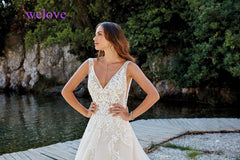 Robe de mariee New arrival 2019 New Summer Beach Wedding Dress with Straps White Open Back Wedding Dresses Vestige De Noiva