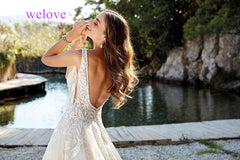 Robe de mariee New arrival 2019 New Summer Beach Wedding Dress with Straps White Open Back Wedding Dresses Vestige De Noiva