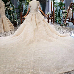 HTL794 special wedding dresses long train appliques bead o-neck short sleeves wedding gown find store vestidos de noiva princesa