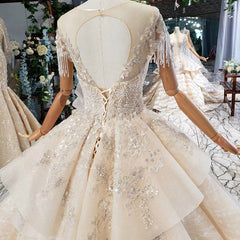 HTL794 special wedding dresses long train appliques bead o-neck short sleeves wedding gown find store vestidos de noiva princesa