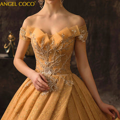 Maternity Luxury Champagne Gold  Wedding Dresses Long Train Sweetheart Elegant Plus size Vestido De Noiva Bride Gown Bridal