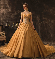 Maternity Luxury Champagne Gold  Wedding Dresses Long Train Sweetheart Elegant Plus size Vestido De Noiva Bride Gown Bridal