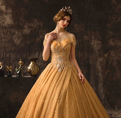 Maternity Luxury Champagne Gold  Wedding Dresses Long Train Sweetheart Elegant Plus size Vestido De Noiva Bride Gown Bridal