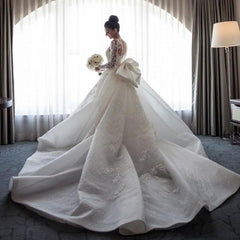 Detachable Train Mermaid Long Sleeve Tulle Lace Beading Appliques Sexy Luxury Wedding Dresses Formal Bridal Gown SV04