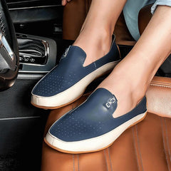Big Size 38-47 Men Loafers Comfortable Men's Flats Top Quality Luxury Brand Leather Mens Shoes Summer Breathable Driving Shoes