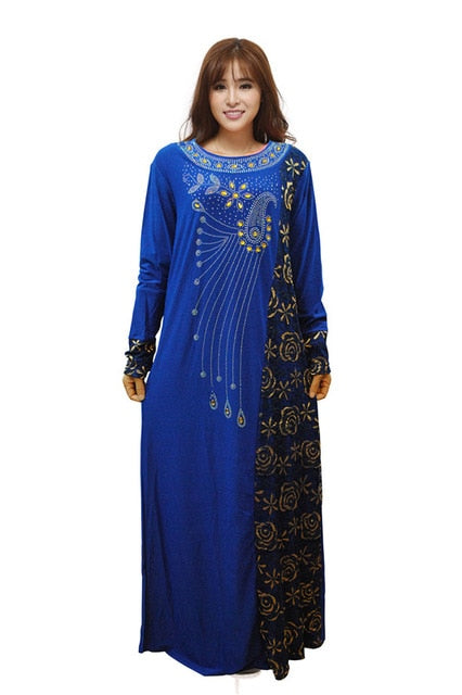 Fashion Women Rhinestone Lace Muslim Arab Maxi Abaya Dress Islamic Kaftan Jibab Long Clothes garment free shipping