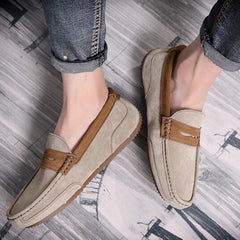 Tangnest Brand Men Suede Leather Loafers New 2017 British Style Men's Flats Man Comfortable Driving Shoes Man Moccasins XMR2522