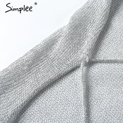 Simplee Sexy backless knitted summer dress robe Women hollow out bow slim bodycon dress Evening party club short dress vestidos