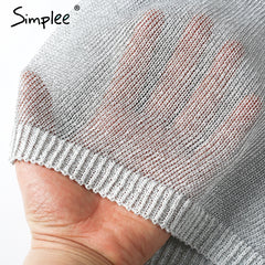 Simplee Sexy backless knitted summer dress robe Women hollow out bow slim bodycon dress Evening party club short dress vestidos