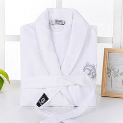 1 Piece Cotton Pink Bathrobe for Women Men Long Sleeve V Neck Thick Adult Couple Soft Bath Towels Home Hotel Bathroom Product