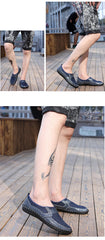 2019 Summer Breathable Mesh Shoes Mens Casual Shoes Genuine Leather Slip On Brand Fashion Summer Shoes Man Soft Comfortable