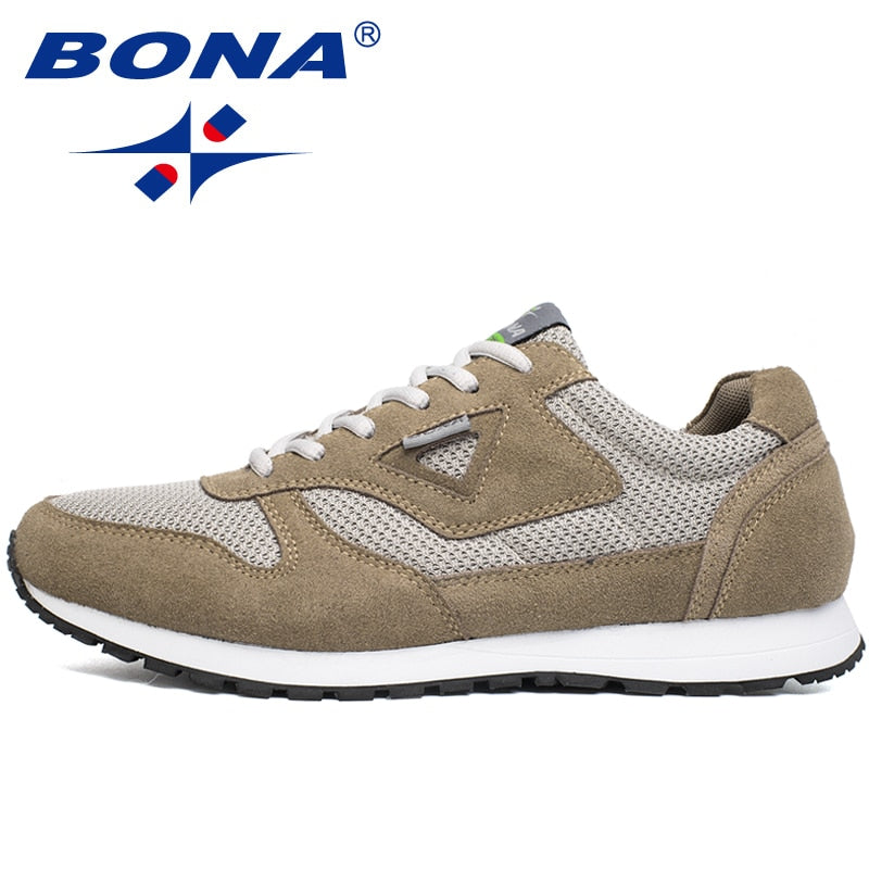 BONA New Typical Style Men Running Shoes Lace Up Mesh Upper Sport Shoes Outdoor Activities Athletic Shoes Comfortable Sneakers