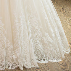SL-1 New Arrival A-Line Sleeveless Tulle Lace Appliques Vintage Wedding Dress Boho