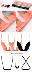 Formal dress all-match sexy invisible women's underwear bra Convertible Straps Solid Deep unlined Plunge U shape Push Up Bras