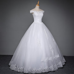 Fansmile Korean Lace Applique Ball Gowns Wedding Dresses 2019 Plus Size Bridal Dress Princess Wedding Gown Real Photo FSM-003F