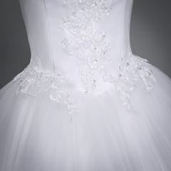 Fansmile Korean Lace Applique Ball Gowns Wedding Dresses 2019 Plus Size Bridal Dress Princess Wedding Gown Real Photo FSM-003F