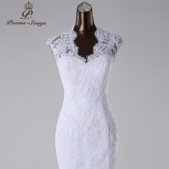 PoemsSongs2019New style high quality custom made mermaid wedding dress white ivory vestido de noiva brides dress ball gown