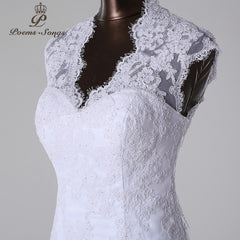 PoemsSongs2019New style high quality custom made mermaid wedding dress white ivory vestido de noiva brides dress ball gown