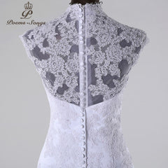PoemsSongs2019New style high quality custom made mermaid wedding dress white ivory vestido de noiva brides dress ball gown