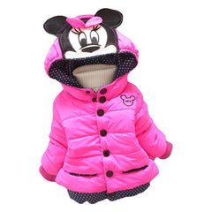 Big Size Baby Girls Jackets 2017 Autumn Winter Jacket For Girls Winter Minnie Coat Kids Clothes Children Warm Outerwear Coats