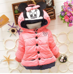 Big Size Baby Girls Jackets 2017 Autumn Winter Jacket For Girls Winter Minnie Coat Kids Clothes Children Warm Outerwear Coats