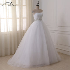 ADLN Stock Wedding Dresses Vestidos de novia Sweetheart Sweep Train Lace Applique Corset Wedding Dress Gowns Robe De Mariage