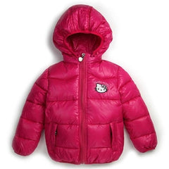 New Baby Girls Hello KItty Jacket Kids Character Cotton Keep Warm  Winter Coat Chirdren Lovely  Outwear In Stock