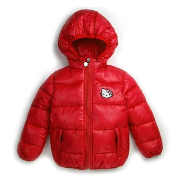 New Baby Girls Hello KItty Jacket Kids Character Cotton Keep Warm  Winter Coat Chirdren Lovely  Outwear In Stock