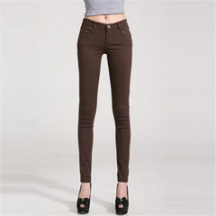 NDUCJSI Casual Jeans Women Jeans Cotton Pencil Legins Femme Skinny Jeans Mid Waist Woman Slim Fit Woman Full Length Candy Color