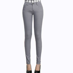 NDUCJSI Casual Jeans Women Jeans Cotton Pencil Legins Femme Skinny Jeans Mid Waist Woman Slim Fit Woman Full Length Candy Color