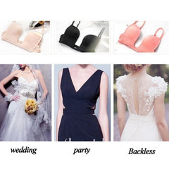 Women Deep Plunge U shape Bras Sexy Seamless blackless Adjustable Convertible Straps Push Up women's Bra for formal dress