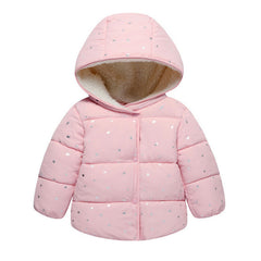 Retail Kid Toddler Girls Jacket Coat Polka Dot pattern Jackets For Children Outwear cute Clothing Winter Warm Baby Girls Clothes