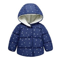 Retail Kid Toddler Girls Jacket Coat Polka Dot pattern Jackets For Children Outwear cute Clothing Winter Warm Baby Girls Clothes