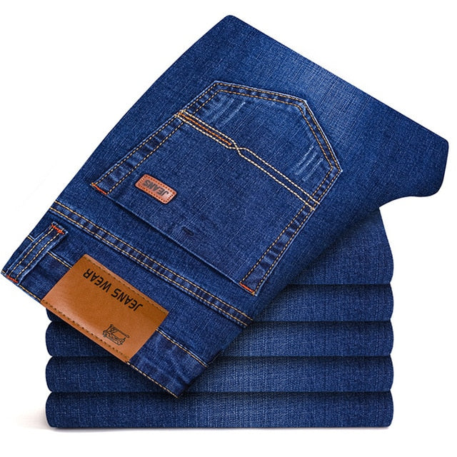 Brother Wang Brand 2018 New Men's Fashion Jeans Business Casual Stretch Slim Jeans Classic Trousers Denim Pants Male 101
