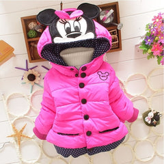 New Girls jackets fashion Minnie cartoon Clothing coat baby girl winter warm and casual Outerwear for 1-5 years old Kids jackets