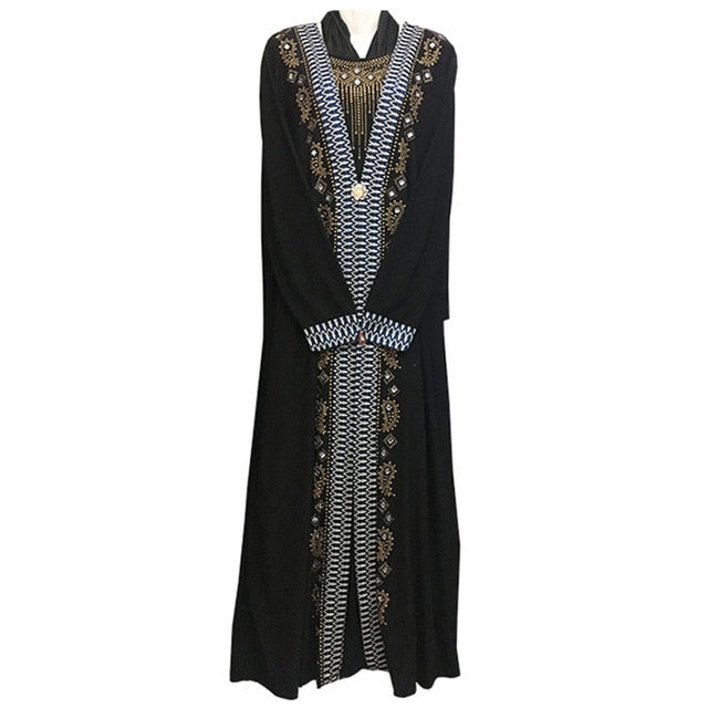 free shipping Muslim black abaya islamic clothing for women embroidery rhinestone dubai kaftan robe dress turkish abaya  D253