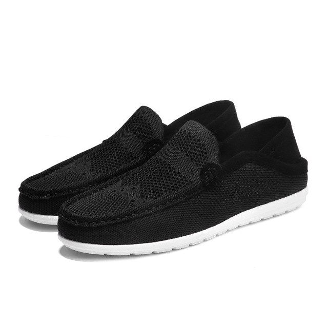 Tangnest Spring Summer Men Mesh Shoes Breathable Casual Flat Shoes Light Loafers Comfortable Fashion Lazy Men Shoes XMR2783