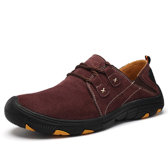 MVVT Comfort Genuine Leather Casual Shoes Men Loafers Suede Men Winter Shoes Breathable Outdoor Training Shoes Walking Zapatos