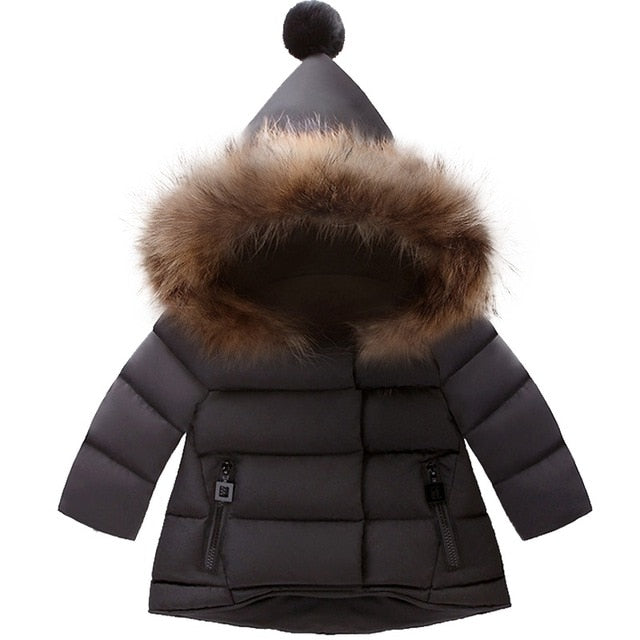 Children Coat Baby Girls winter Coats long sleeve coat girl's warm Baby jacket Winter Outerwear cartoon fleece