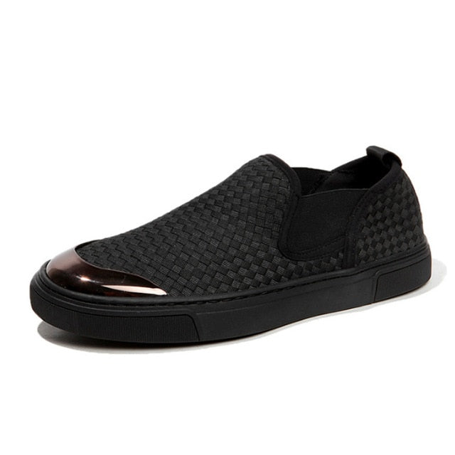 Tangnest New Men Canvas Shoes Spring Summer Breathable Woven Shoes Comfortable Loafers Lazy Men Casual Flats XMR2822