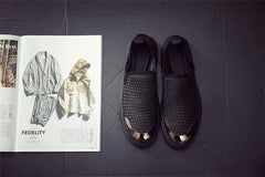 Tangnest New Men Canvas Shoes Spring Summer Breathable Woven Shoes Comfortable Loafers Lazy Men Casual Flats XMR2822