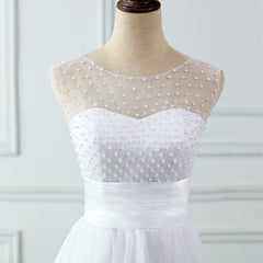 JIERUIZE vestidos de novia Lace Appliques Pearls Short Wedding Dresses Lace Up Back Cheap Wedding Gowns robe de mariee