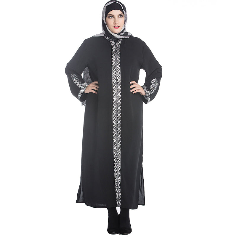 2018 Autumn Muslim Abayas for Women Hooded Robe Plus Size 7XL Islamic Jilbabs and Abayas Sexy Split Dress Arab Womens Clothing